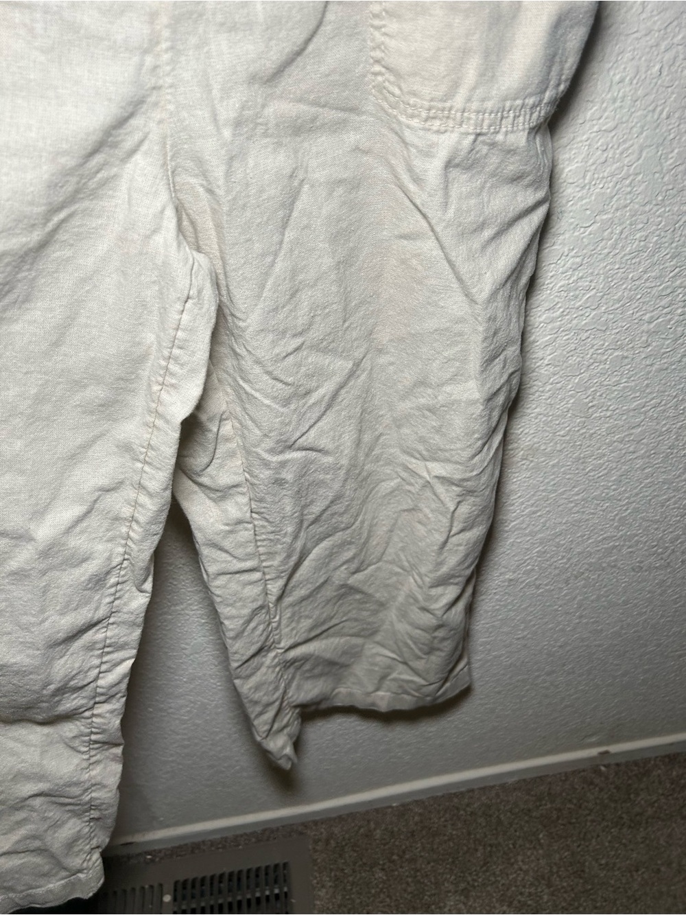 Old Navy Linen Blens Beige Casual Strappy Maxi Jumpsuit M Summer Casual Beach - Picture 4 of 7